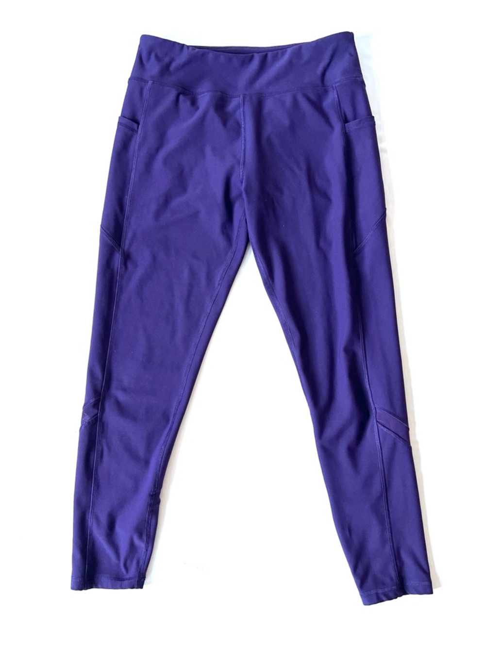 X by Gottex Purple Mesh Panel Leggings with Pockets Women's Size L W27 - 33"